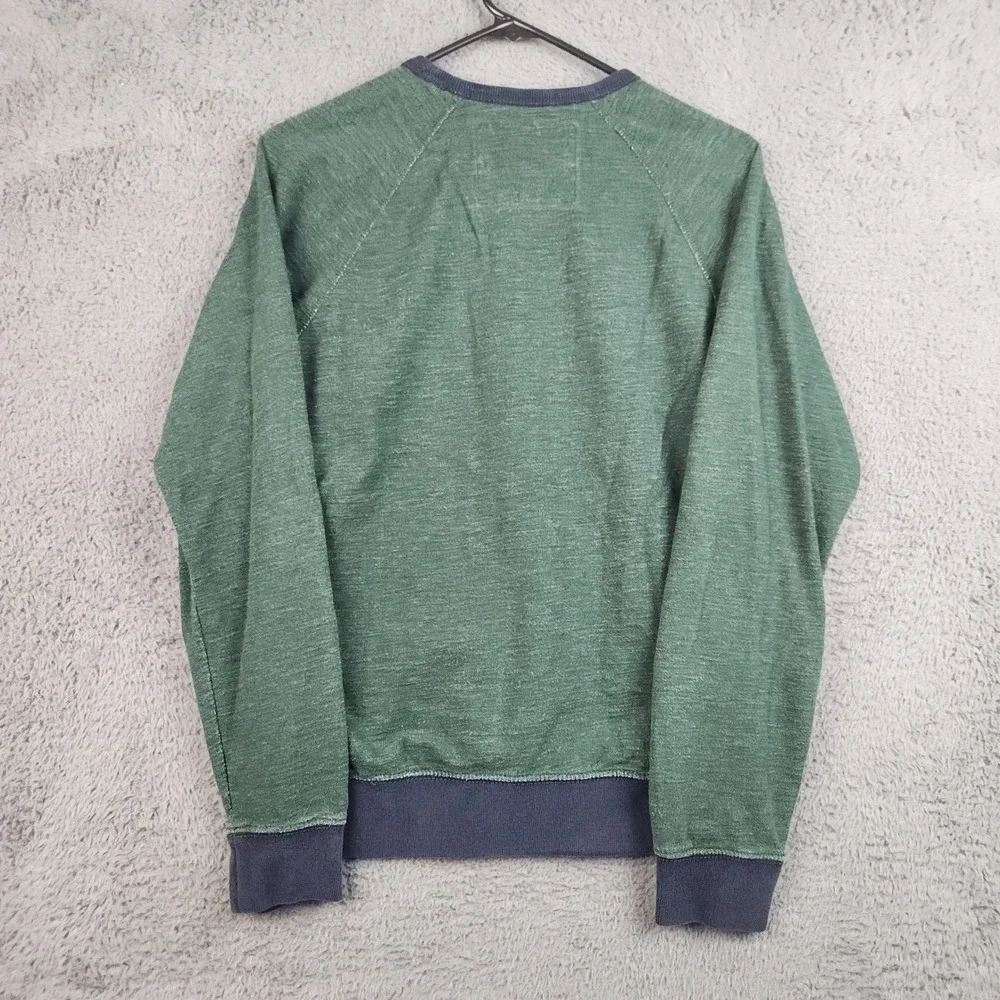 American Eagle Crewneck Mens XS Green Green/Navy Raglan Preppy Pullover Gorpcore